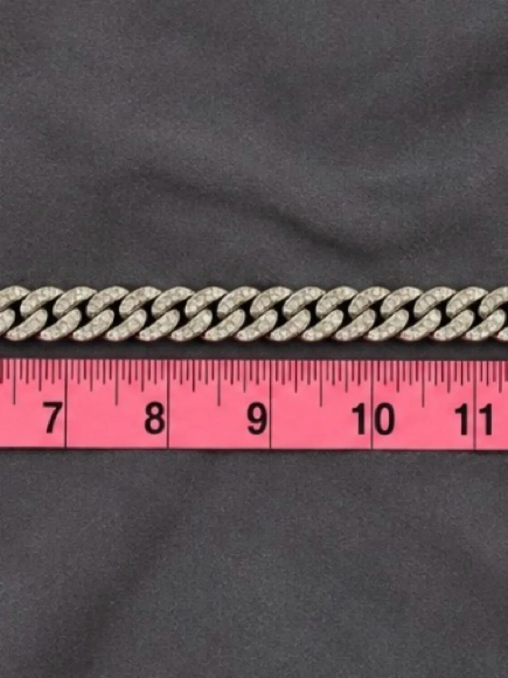 8–9mm Iced Out Cuban Link Chain 18” Silver Plated CZ Men’s Necklace